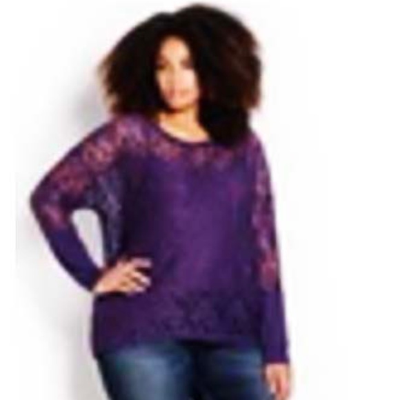 LACE SWEETHEART TOP, RICH PURPLE, SIZE 4X, PENNINGTONS, IN ORIGINAL BAG, TAG ON, - Picture 6 of 8